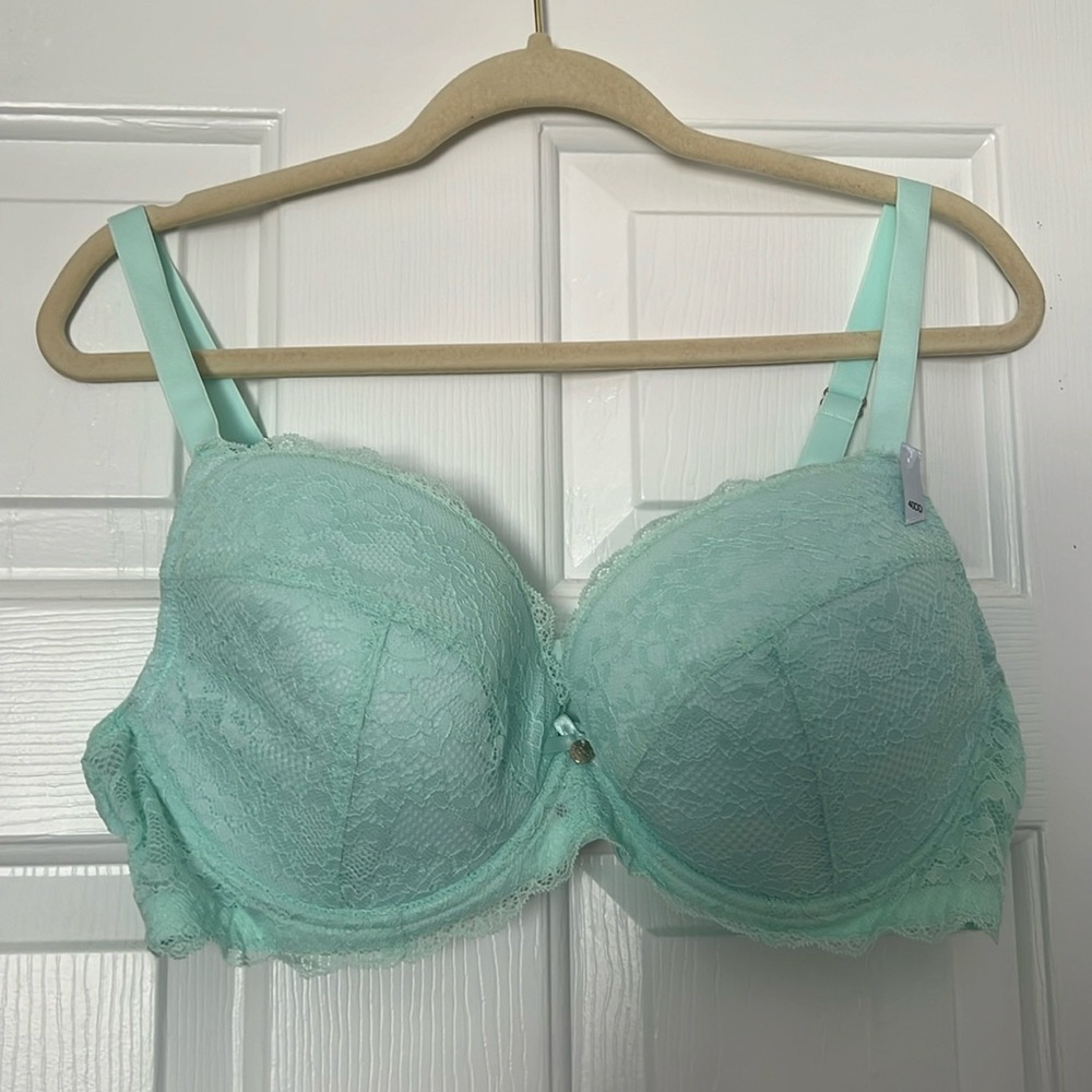 New 40DD mint green lace bra